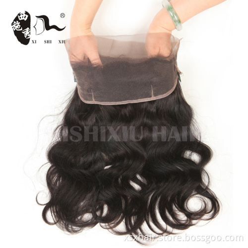New Arrival Virgin Brazilian Human Hair Body Wave Black Color 360 lace frontal closure